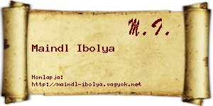 Maindl Ibolya névjegykártya